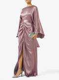 Tie-Up Neck Shimmer Maxi Dress