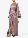 Tie-Up Neck Shimmer Maxi Dress