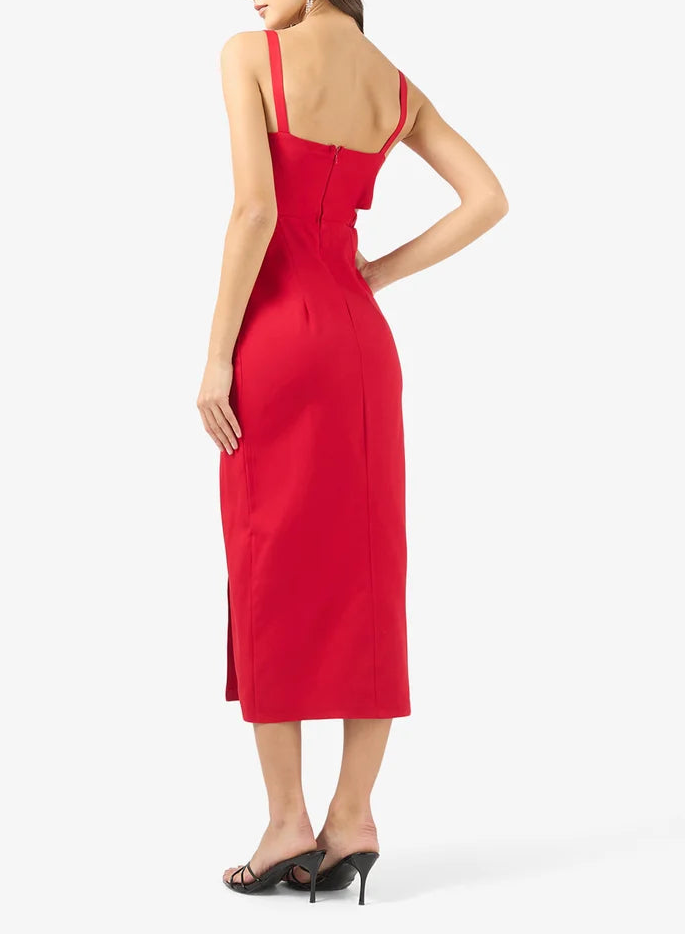 Cutout Slit Midi Dress
