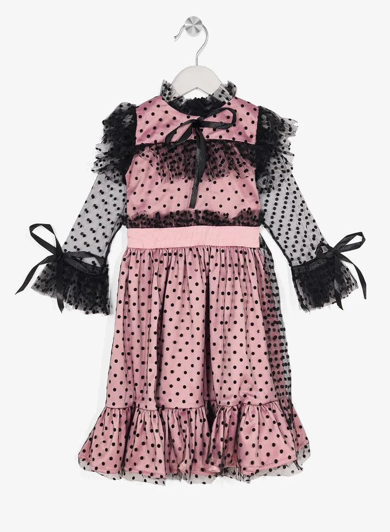Little Bow Décor Bell Sleeve Dress