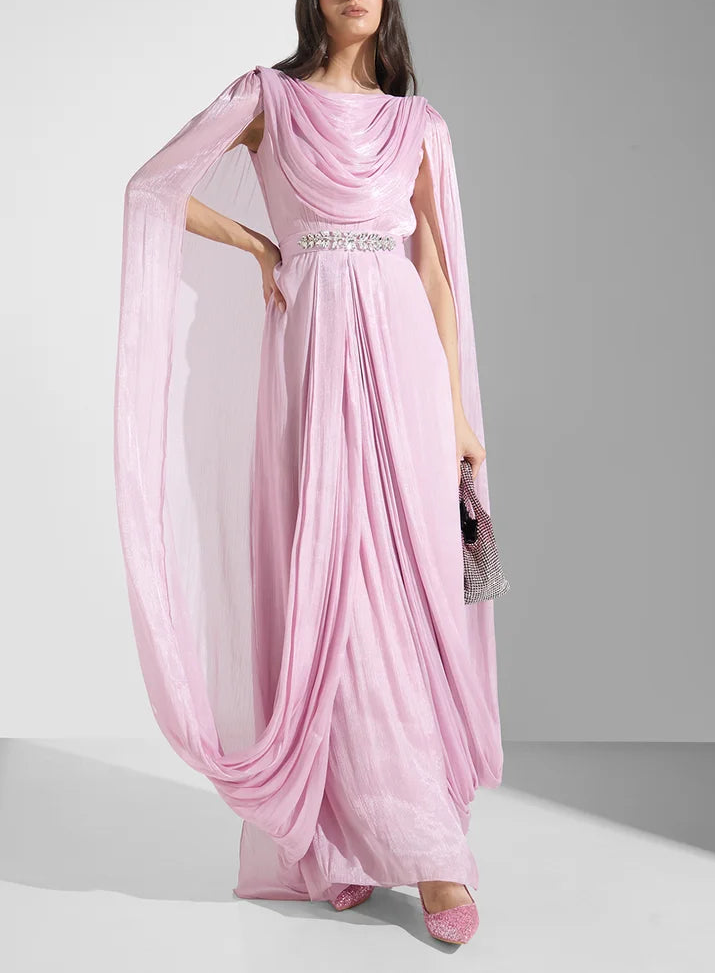 Draped Column Gown