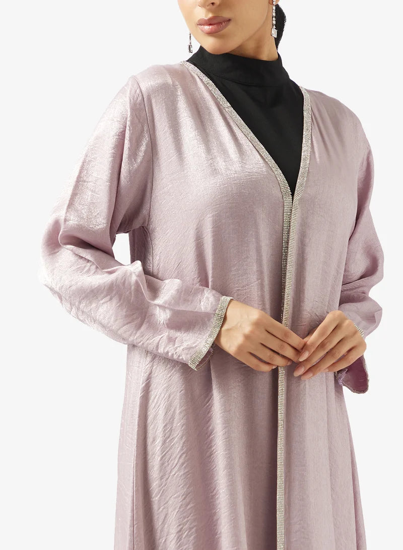 V neck With Sequin Abaya