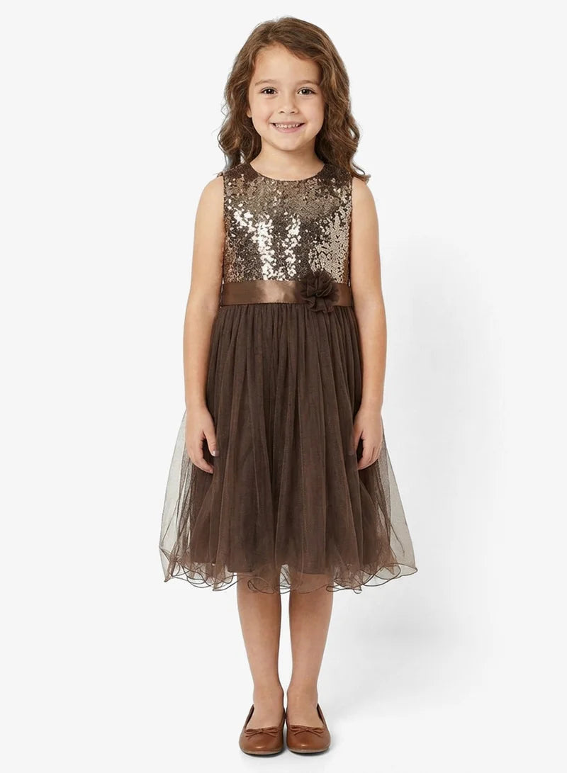 Sequin Bodice Tulle Dress