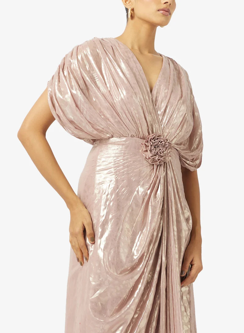 Elbow Length Sleeve Maxi Dress
