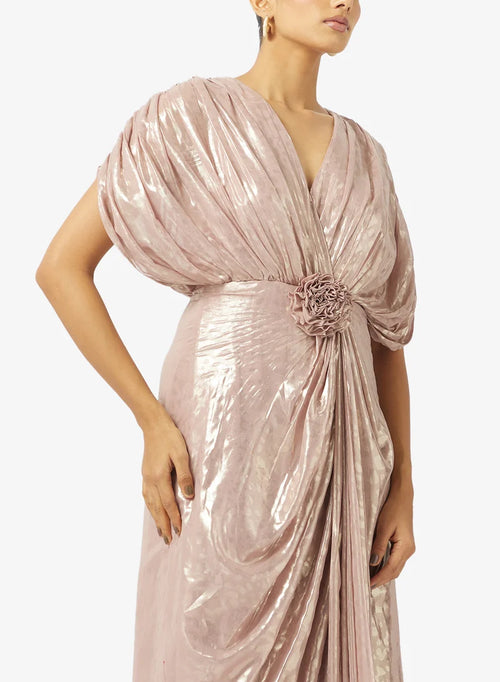 Elbow Length Sleeve Maxi Dress