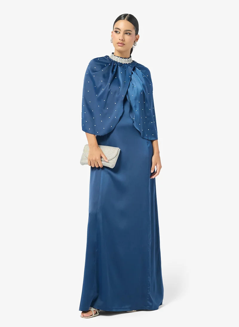 Three-Fourth Sleeve Maxi Dress