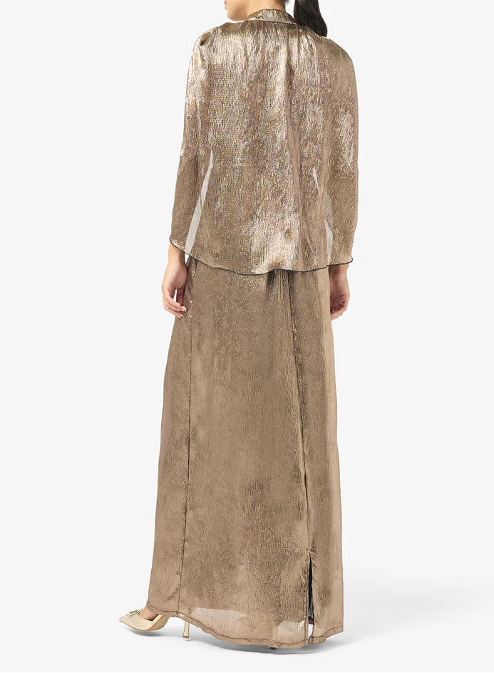 Crinkle Chiffon Maxi Dress