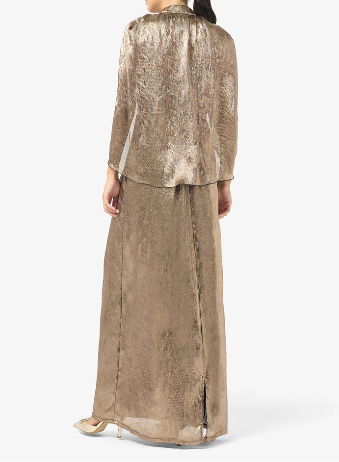 Crinkle Chiffon Maxi Dress
