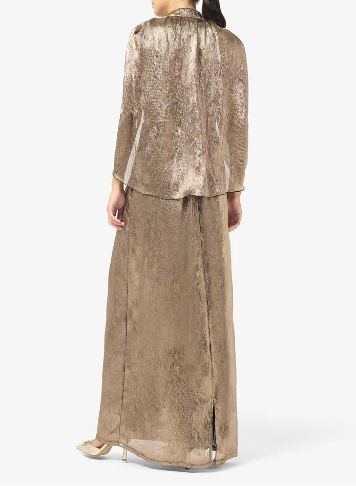 Crinkle Chiffon Maxi Dress