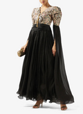 V neck Sequin Top Maxi Dress