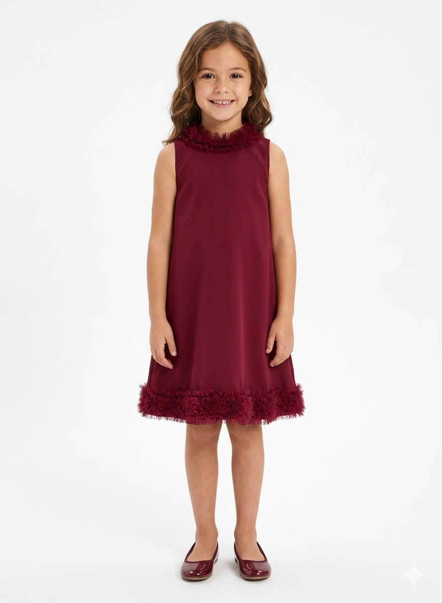 Little Cut Sleeve Ruffle Dress