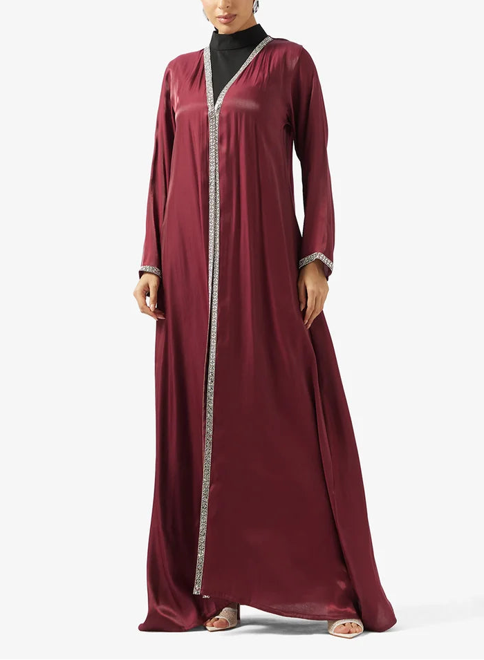 V neck With Sequin Abaya
