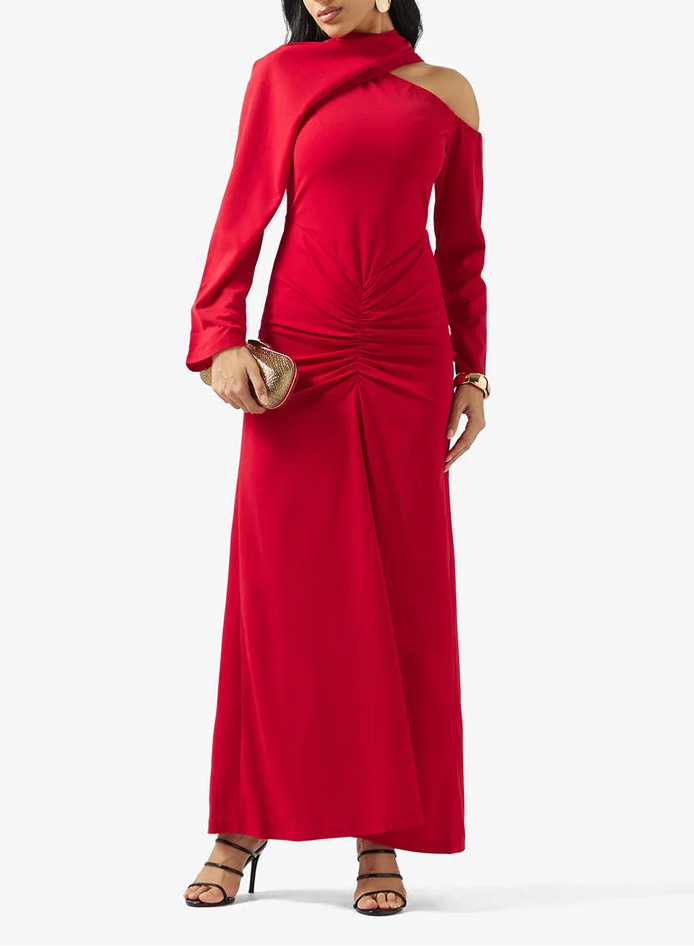 Pleated Design Maxi Dress