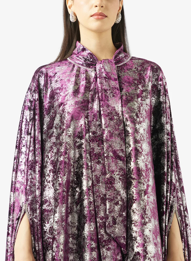 Tie-Up Metallic Kaftan
