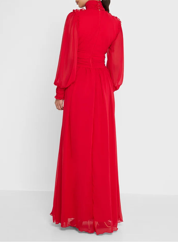 Ruffle Top Design Maxi Dress