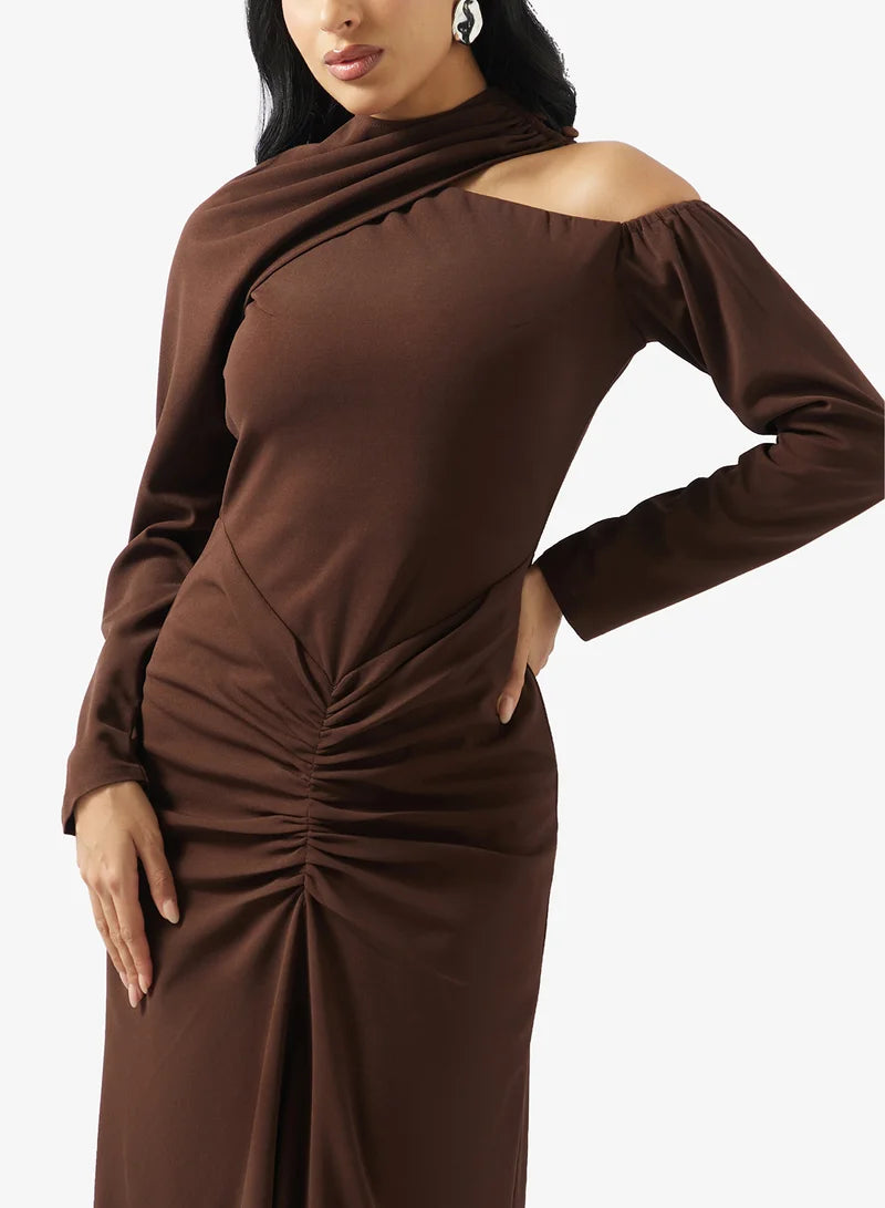 Pleated Design Maxi Dress