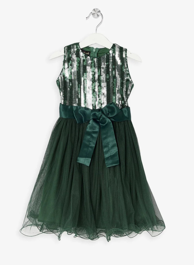 Little Sequin Top Belted Dress