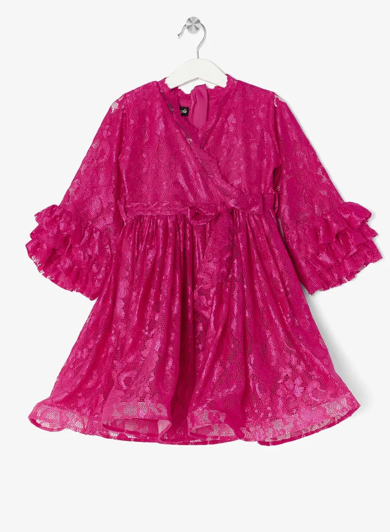 Lace Ruffle Sleeve Dress