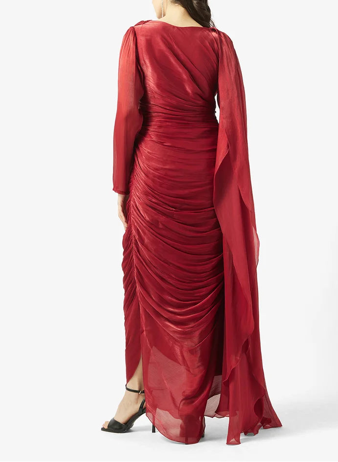 Crinkle Shimmer Maxi Dress