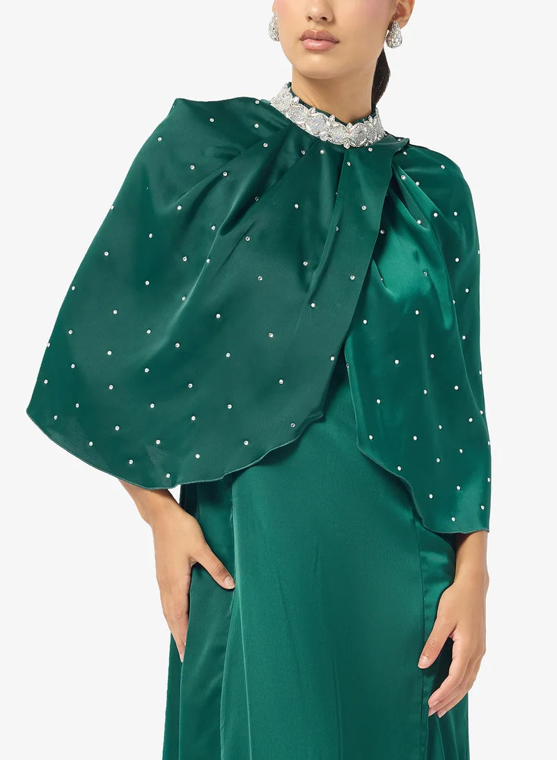 Three-Fourth Sleeve Maxi Dress