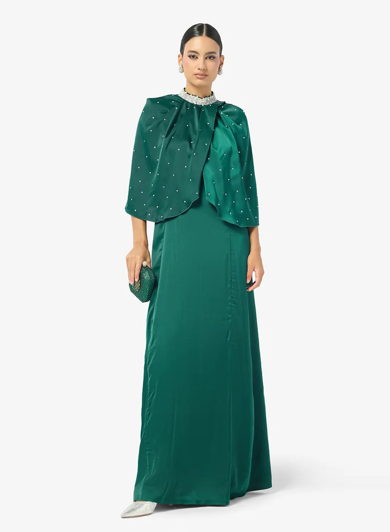 Three-Fourth Sleeve Maxi Dress