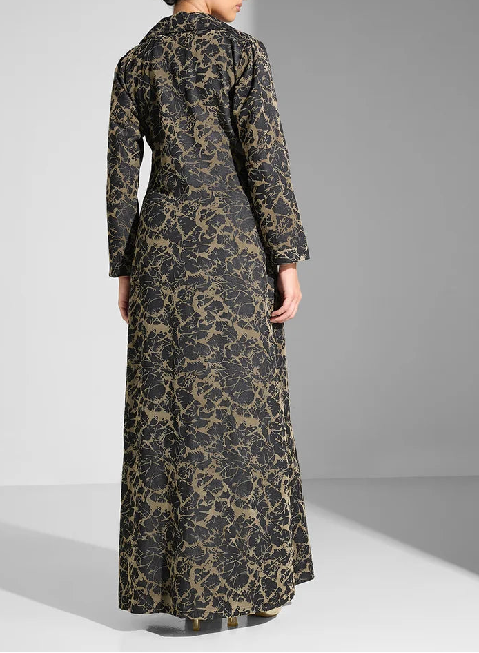 Printed Long Sleeves Maxi Dress