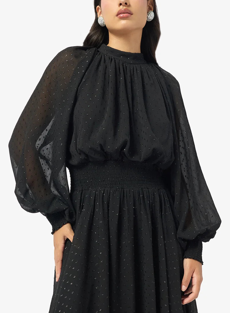 Puff Sleeve Maxi Dress