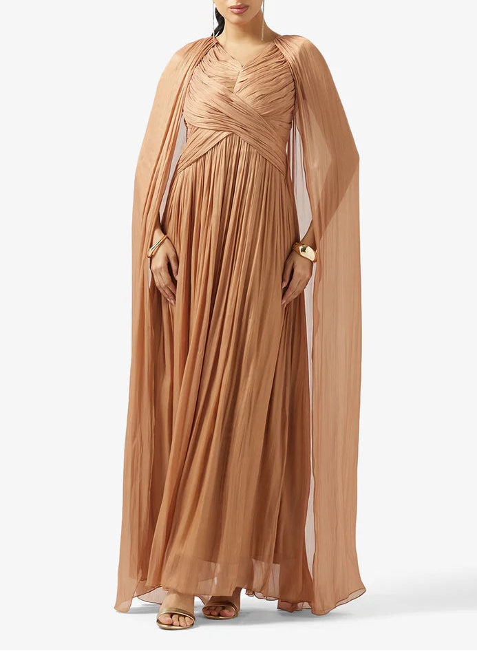 Pleated Chiffon Dress