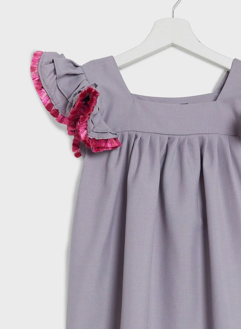 Ruffled Sleeve Dress