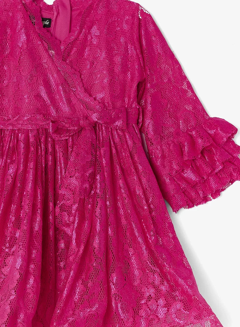 Lace Ruffle Sleeve Dress