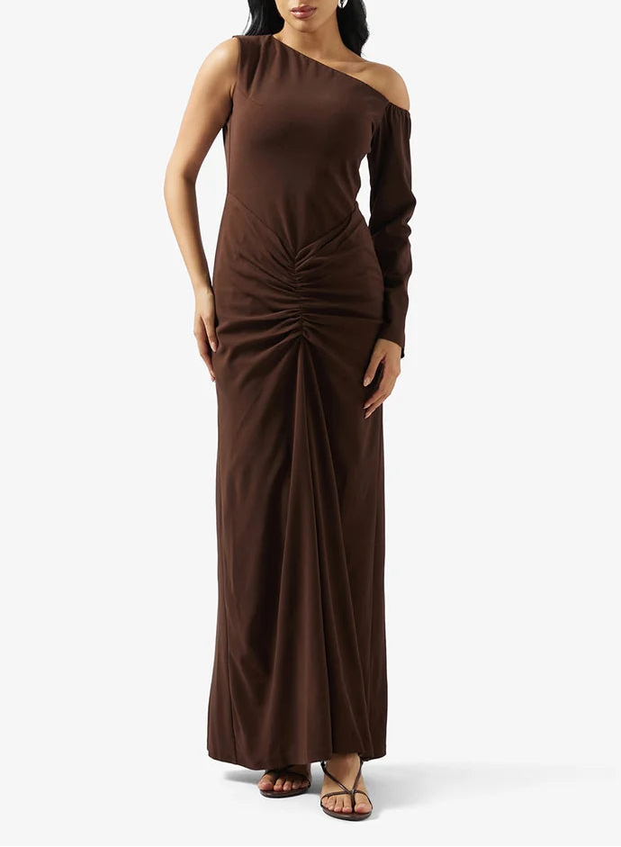 Pleated Design Maxi Dress