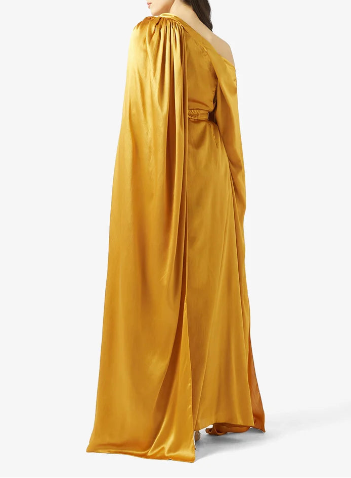 Slit Sleeves With Belt Maxi Dress