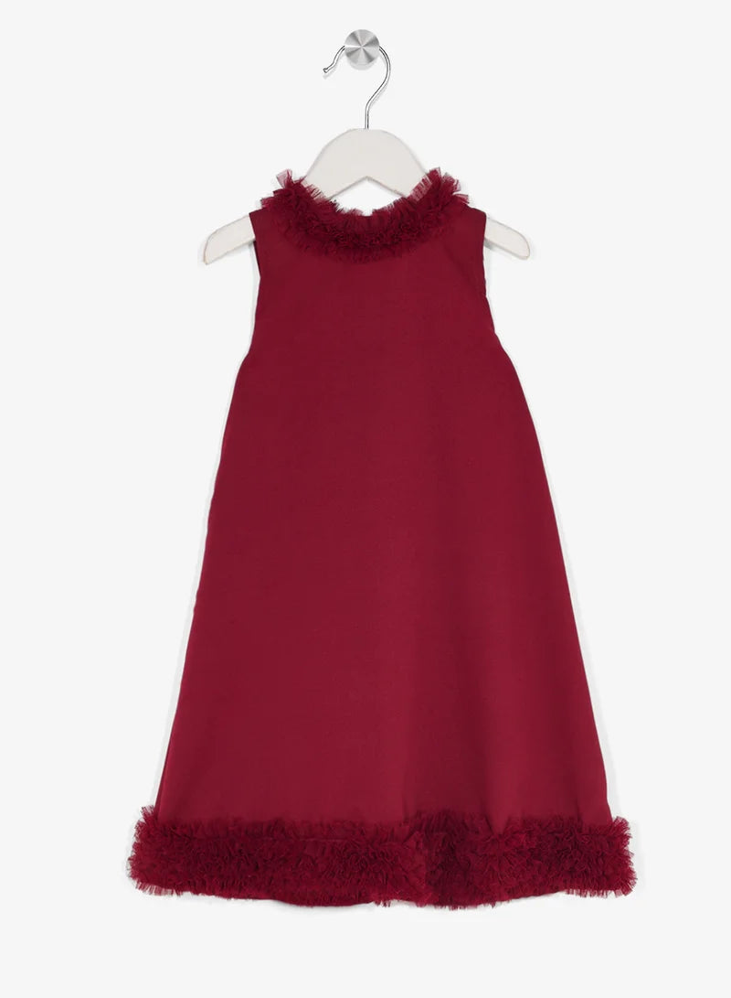 Little Cut Sleeve Ruffle Dress