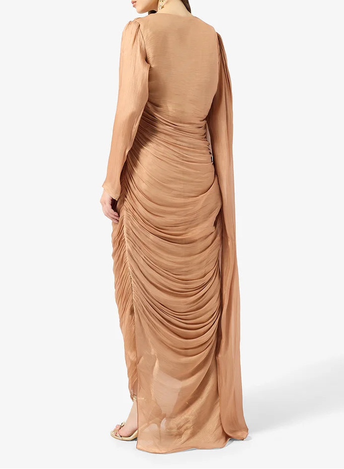 Crinkle Shimmer Maxi Dress