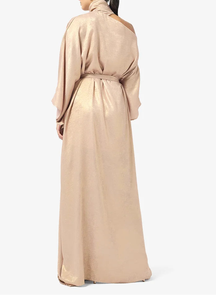 Metallic Crepe Maxi Dress