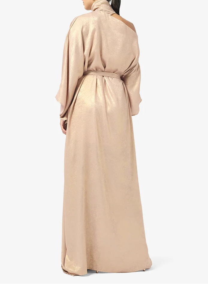 Metallic Crepe Maxi Dress