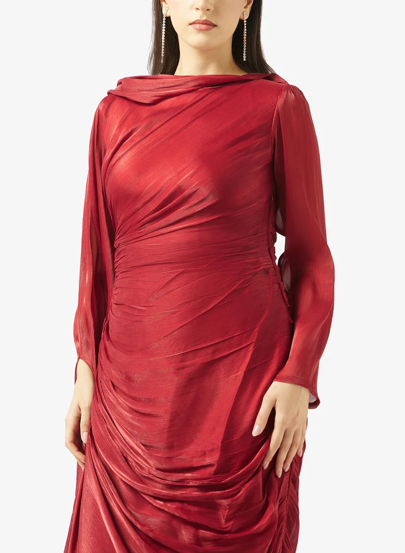 Crinkle Shimmer Maxi Dress