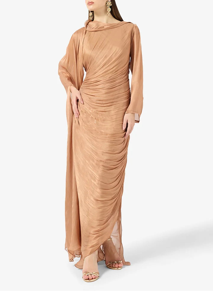 Crinkle Shimmer Maxi Dress