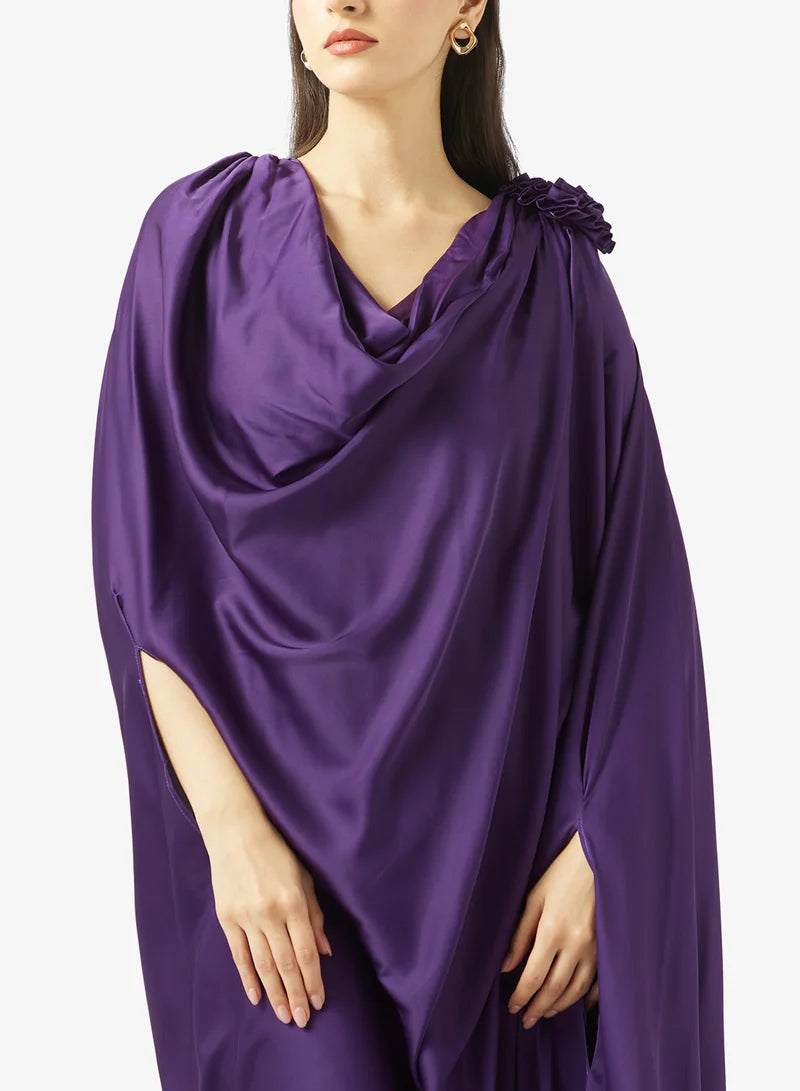 Vneck With Flower Design Dress