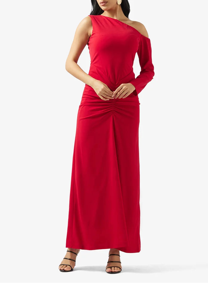 Pleated Design Maxi Dress