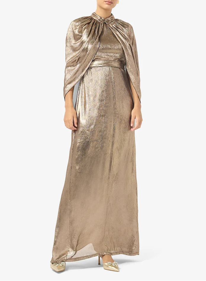 Crinkle Chiffon Maxi Dress