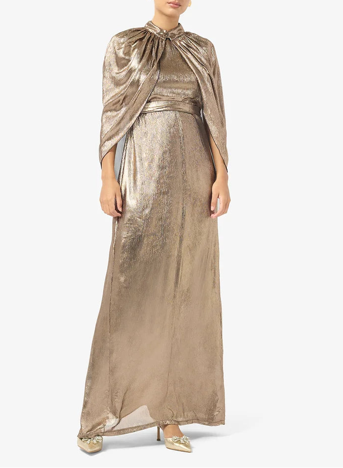 Crinkle Chiffon Maxi Dress