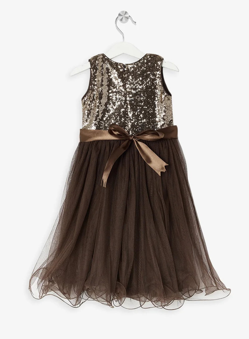 Sequin Bodice Tulle Dress