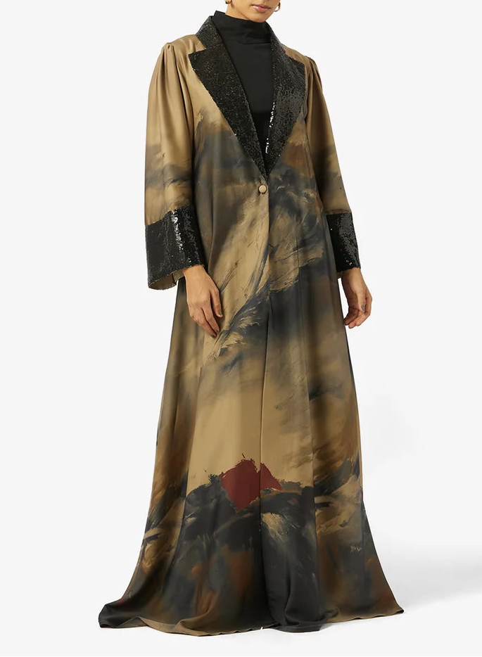 High Neck 2PCS Set Maxi Dress