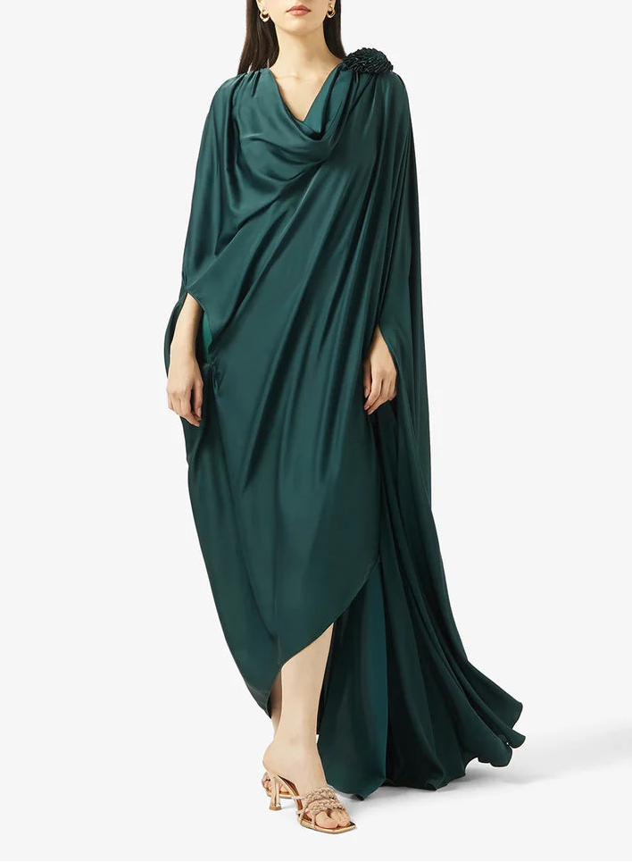 Vneck With Flower Design Dress