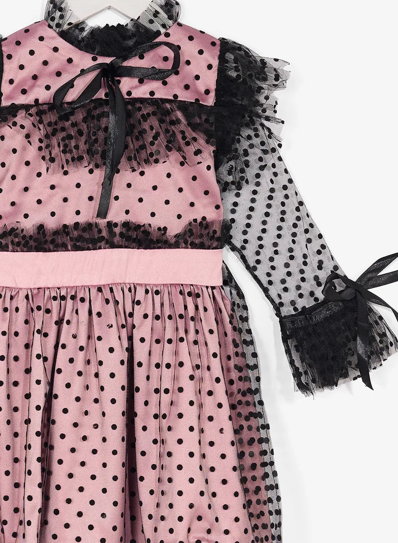 Little Bow Décor Bell Sleeve Dress