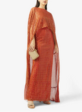 Round Neck With Golden Sequin Dress