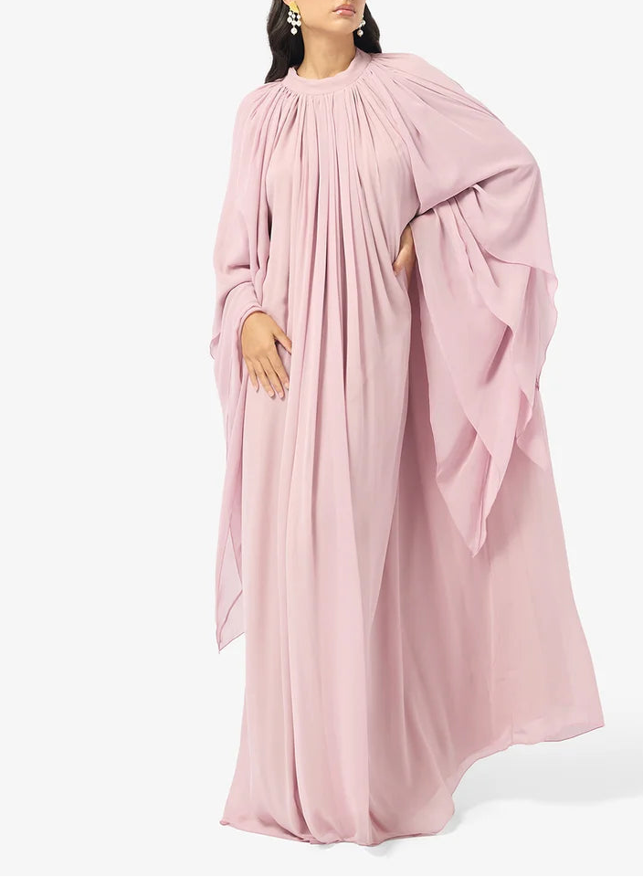 Mock Neck Chiffon Dress