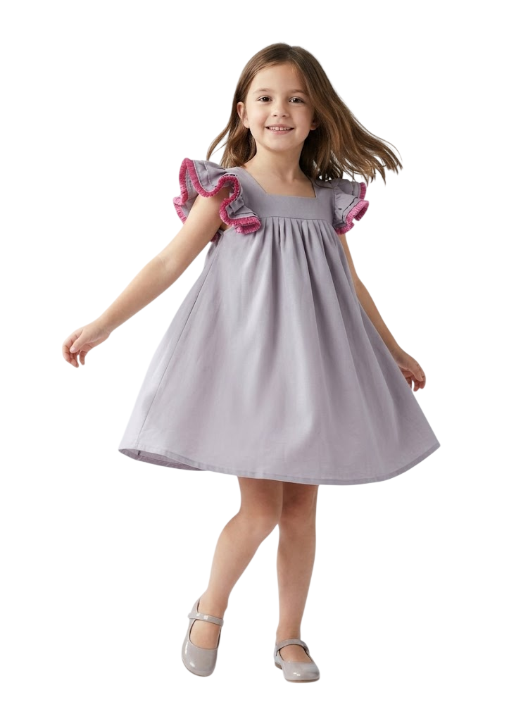 Ruffled Sleeve Dress