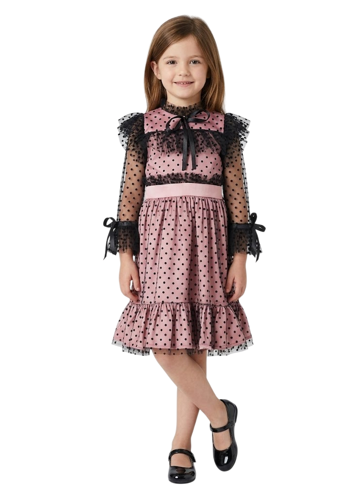 Little Bow Décor Bell Sleeve Dress